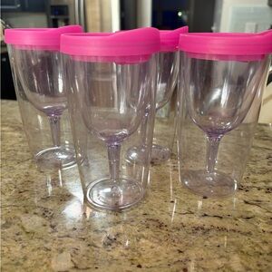 Pink Double-Walled Wine Tumblers